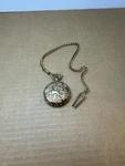 Vtg Calvin Hill Quartz Pocket Watch With Hunter And Dog Scene Cover & Chain. Fixed Price $16.95.