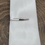 Swank Textured And Polished Open Metal Silver Tone Vtg Tie Clip Clasp Bar. Fixed Price $12.95.