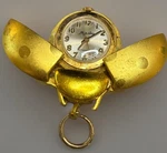 Majestic Ladybug Design Yellow Gold Mechanical Analog Full Hunter Pocket Watch. Fixed Price $65.00.