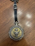 Franklin Mint John Wayne Pocket Watch With Decorative Saddle Leather Strap. Fixed Price $29.99.