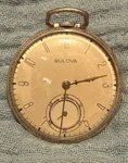 Vintage Bulova Pocket Watch 17AH Swiss 10K Rgp Runs Fast Open Face. Fixed Price $79.00.