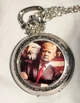 Donald Trump Silver Pocket Watch Stars & Stripes Flag President White House. Fixed Price $17.44.