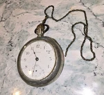 American Waltham Co. 10928701 Keystone Silveroid Pocket Watch 2.25" Diameter. Fixed Price $125.00.