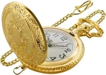 Elegant Gold Shield Pocket Watch Timeless Style & Precision Men's Quartz. Fixed Price $16.39.