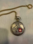 Jacques Du Manoir Swiss Pocket Watch W/ Zermatt Matterhorn. Fixed Price $100.00.