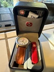 Wenger Military Swiss Army Gift Set Men's Watch And Pocket Knife - New Open Box. Fixed Price $250.00.