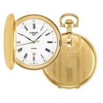 Tissot Savonnette Pocket Watch Swiss Quartz T83455313 White Roman Dial Gold Case. Fixed Price $384.69.
