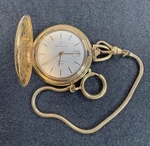 Jules Jurgensen Slimline Quartz Gold Tone Pocket Watch With Chain. Fixed Price $42.00.