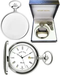 Mount Royal Hunter Pocket Watch Chrome-plate Swiss Quartz Free Engraving (B24QR). Fixed Price $109.83.