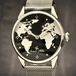 Black Watch For Man Mechanical Hand Wind World Map Anniversary Gift Husband. Fixed Price $400.00.