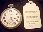 1928 Illinois Very Rare Grade 167L "lever Set" 17 Jewels Size Keystone Case. Fixed Price $275.00.