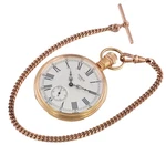Vintage Tissot 1853 Lepine Rose Gold Open Face Pocket Watch & Chain. Fixed Price $349.21.