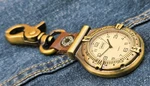 Vintage Levis Carabiner Pocket Watch Gold Tone Compass (C29). Fixed Price $25.00.