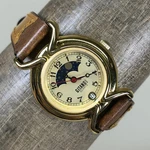 Gitano Watch Womens 27MM Gold Tone Champagne Dial Brown Leather Date Quartz 2892. Fixed Price $18.04.