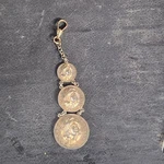 Vintage Antique Early 1900S Silver Coin Barber Pocket Watch Fob Chain 3D. Fixed Price $315.00.