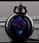Pocket Watch Necklace Rose Long Chain Unisex And Women. Fixed Price $17.00.