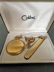 Colibri Quartz Pocket Watch & 2 Blade Knife Gold Plated New Battery. Fixed Price $27.00.