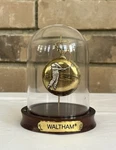 Waltham Quartz Pocket Watch Golf Scene W/ Dome Stand Untested Gold Tone. Fixed Price $45.00.