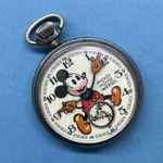 Vintage 1930S Mickey Mouse Pocket Watch Ingersoll Second Ver Foreign German Runs. Fixed Price $436.38.
