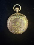 Antique Elgin 14K Multi-tone Gold Pocket Watch Engraved Bird Hunter Case. Fixed Price $3209.99.