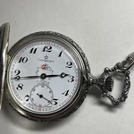 Cortebert Pocket Watch Swiss 17J C. 1960'S/1970'S 48MM Full Hunter With Chain. Fixed Price $110.00.