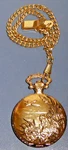 Milan Pocket Watch Hunting Scene Gold Tone Quartz Japan Movement Chain. Fixed Price $17.00.