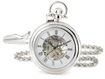 Stuhrling 6053 33113 Vintage Stainless Steel Mechanical Silver Mens Pocket Watch. Fixed Price $595.00.