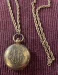 Antique Gold Filled England Sovereign Coin Case Pendant Monogrammed W/chain. Fixed Price $200.79.