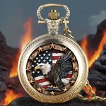 Pocket Watch Usa Classic American Flag Eagle Quartz 35MM Diameter. Fixed Price $14.36.
