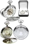 Jean Pierre Twin-lid Skeleton Pocket Watch Cp With Free Engraving (G251C). Fixed Price $275.61.