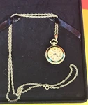 Vintage Working Kelbert Swiss Made Pocket Watch With 30" Chain & Floral Enamel. Fixed Price $425.95.