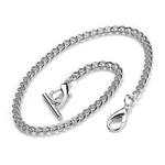 Pocket Watch Albert T-bar Lobster Buckle Silver Plated 14 Inch Chains.... Fixed Price $13.18.