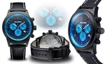 New Paul Perret 14049 Gaston Men's Blue/blk Leather Swiss Chronograph Watch. Fixed Price $94.95.