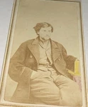 Antique Victorian American Man Hand In Pocket & Gold Page Books Cdv Photo 1860'S. Fixed Price $29.99.