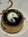 Tim Burton Nightmare Before Christmas Gold Tone Brass Necklace Watch 1" Diameter. Fixed Price $14.99.