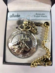 Allude Keepsake Pocket Watch Gold Tone Silver Elk Deer Stag Hunt Vintage Style. Fixed Price $29.99.