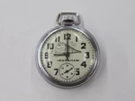 Vintage Silver-tone Ingraham Pocket Watch With Train Design Face. Good Workin. Fixed Price $49.99.