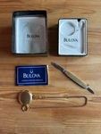 Vintage Rare Bulova Watch Co. Pocket & 2 Blade Knife Set Hong Kong. Fixed Price $95.00.