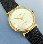 Vintage Bulova 14K Yellow Gold Hand Winding Manual Watch 32 Mm. Fixed Price $1199.00.