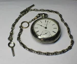 Early 1877 Rockford 18S 7J Model Key Wind Pocket Watch With Chain &. Fixed Price $171.02.