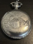 Vintage Bucherer Pocket Watch Crest Pattern/landscape 17 Jewel Hunter Case/chain. Fixed Price $203.99.