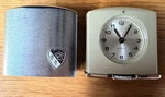 Vintage Westclox Travel Clock Stainless Steel Lighter Case Works 2X2". Fixed Price $35.00.