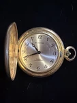 Majestime Gold Plated Pocket Watch Swiss 17 Jewels Working Monogrammed R.F.K.A24. Fixed Price $63.71.