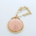 Longines 18K Gold W/green Blue & Black Enamel Art Deco Pocket Watch With Chain. Fixed Price $3950.00.