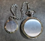 Colibri Quartz Pocket Watch Silver Tone Gold Accent - Works Great! New Batt. Fixed Price $39.99.