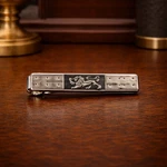 Swank Silver Tone Lion Motif Tie Bar Clip. Fixed Price $68.00.