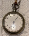 Antique Elgin Pocket Watch Keystone Silveroid Case Runs Keeps Time Estate Cool. Fixed Price $99.00.