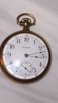 Waltham Gold Tone Mechanical 17 Jewels Pocket Watch Arabic Numerals. Fixed Price $200.00.