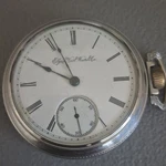 Elgin Full Hunter Silver Pocket Watch Roman Numerals Mechanical Seconds Hand. Fixed Price $250.00.