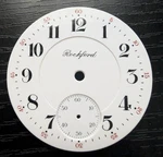 Vintage 18 Size Rockford Pocket Watch Porcelain Double Sunk Dial. Fixed Price $125.00.